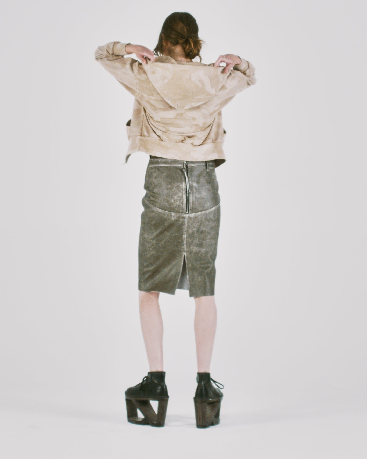 Aged Temple Camo Zip Through Hoodie