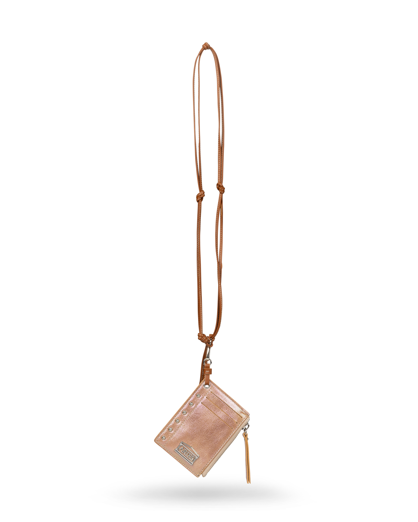 Pearl Leather Studded Card Holder Pearl – Aries