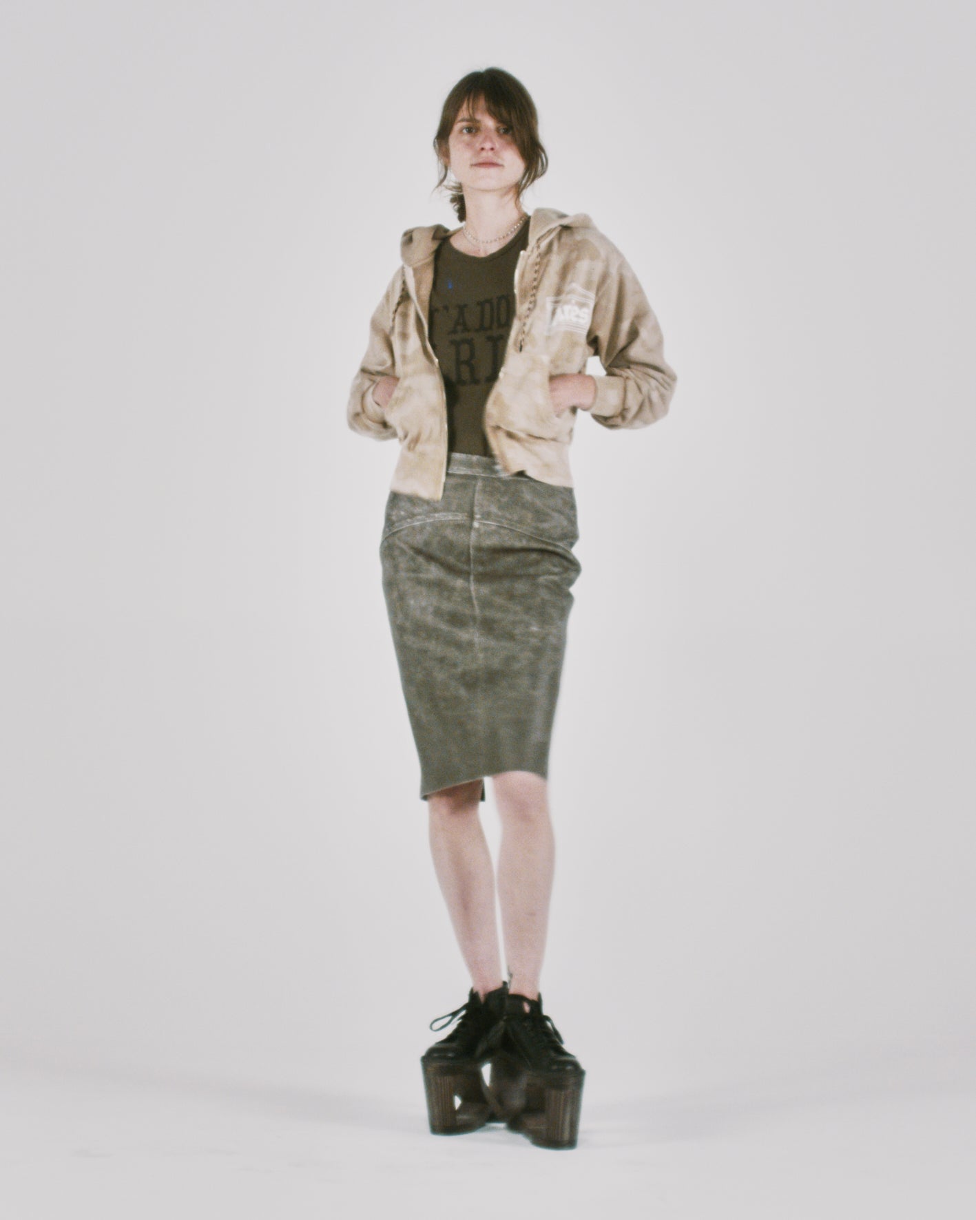 Aged Temple Camo Zip Through Hoodie