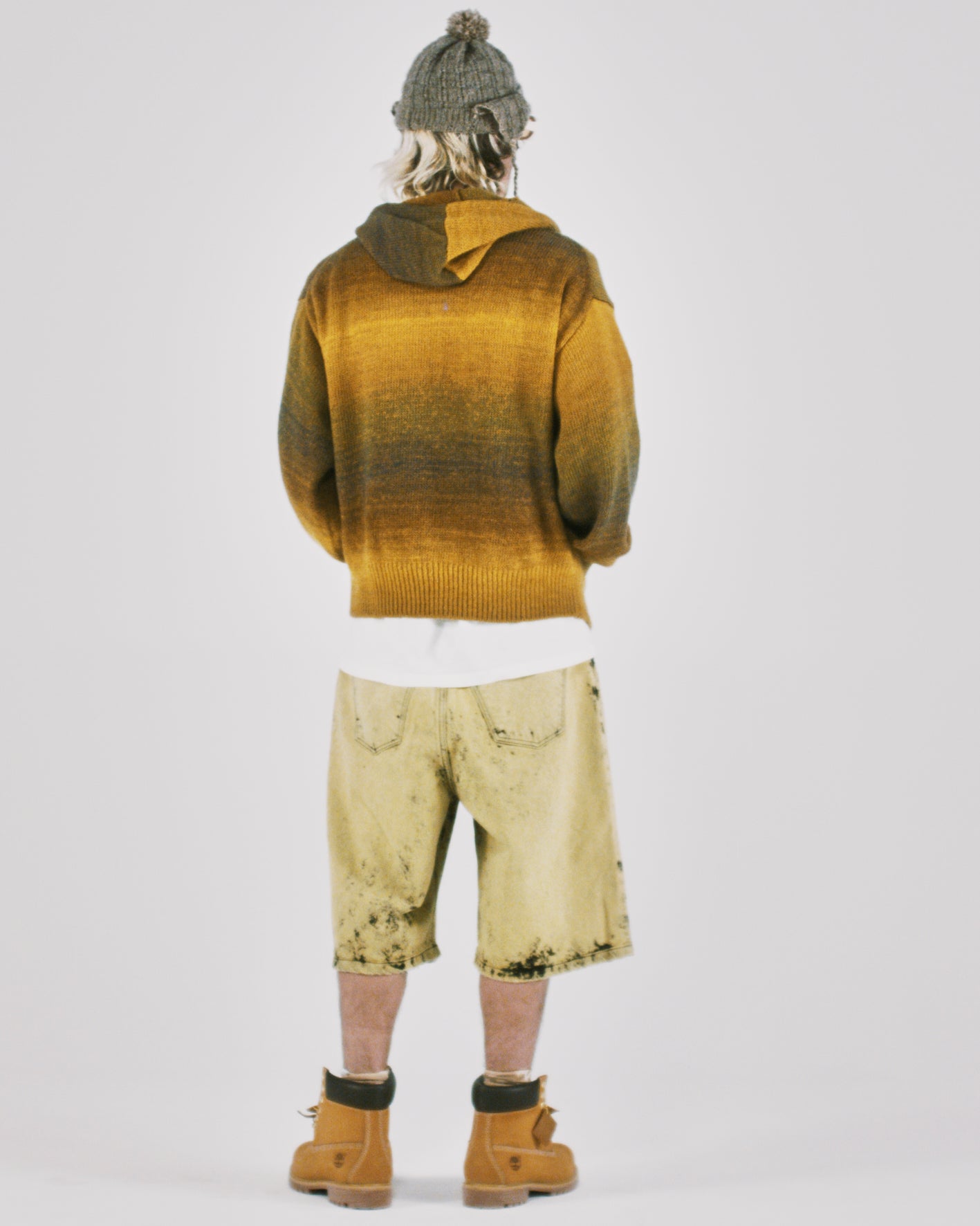 Space Dye Temple Knit Zip Thru Hoodie