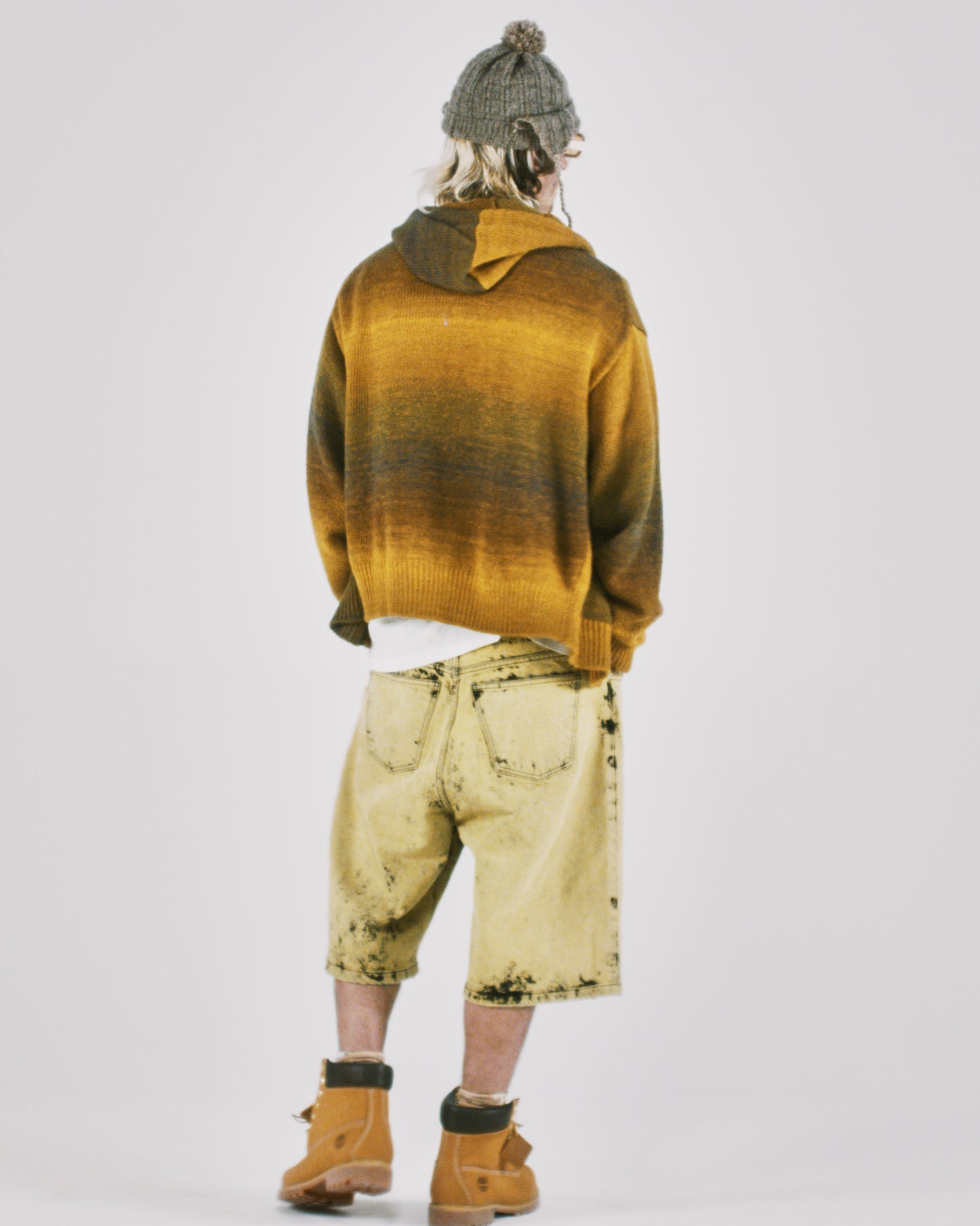 Space Dye Temple Knit Zip Thru Hoodie