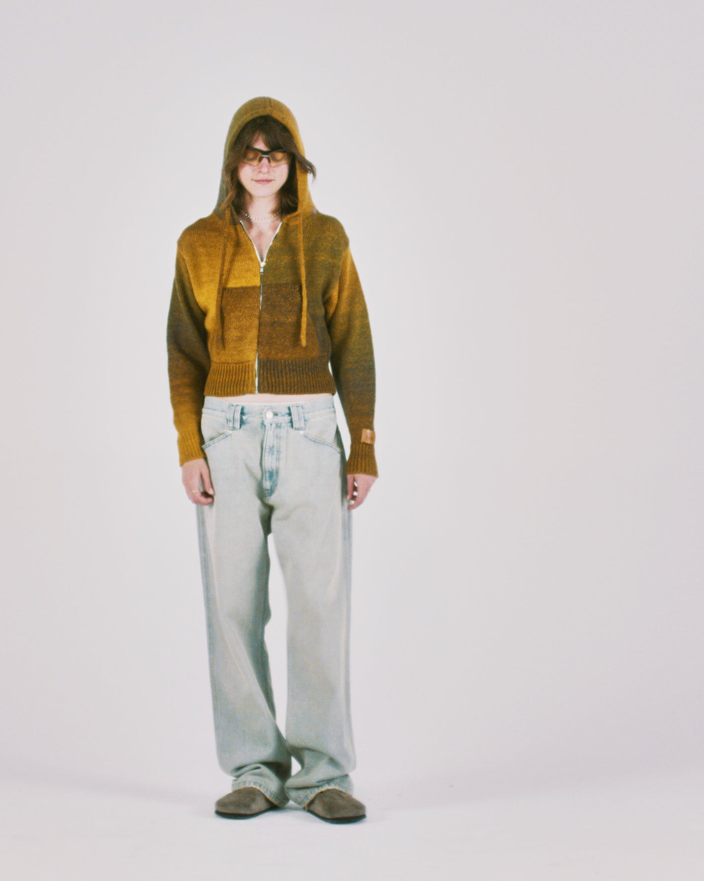 Space Dye Temple Knit Zip Thru Hoodie