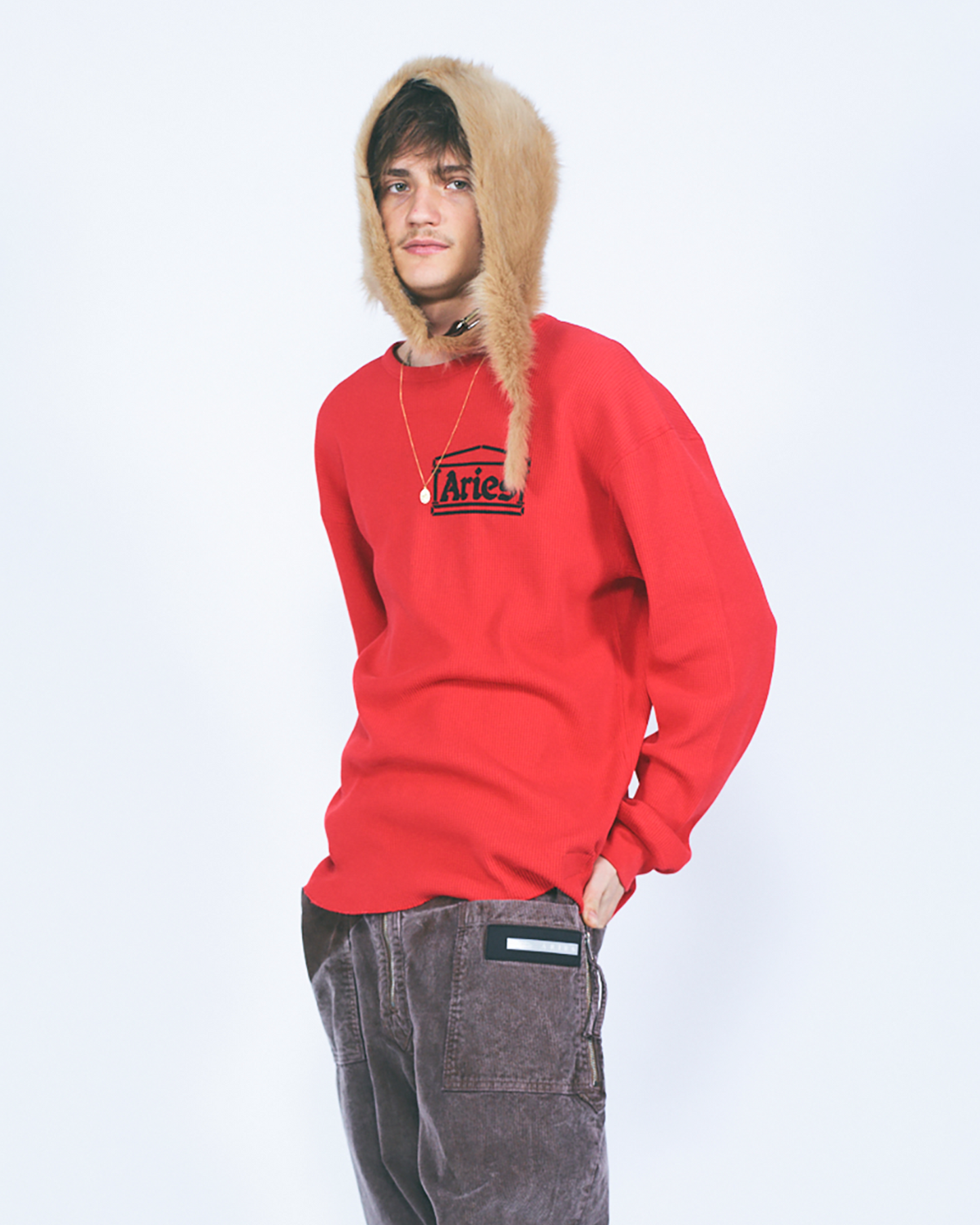 Reversible Barbed Love Temple Waffle LS Tee