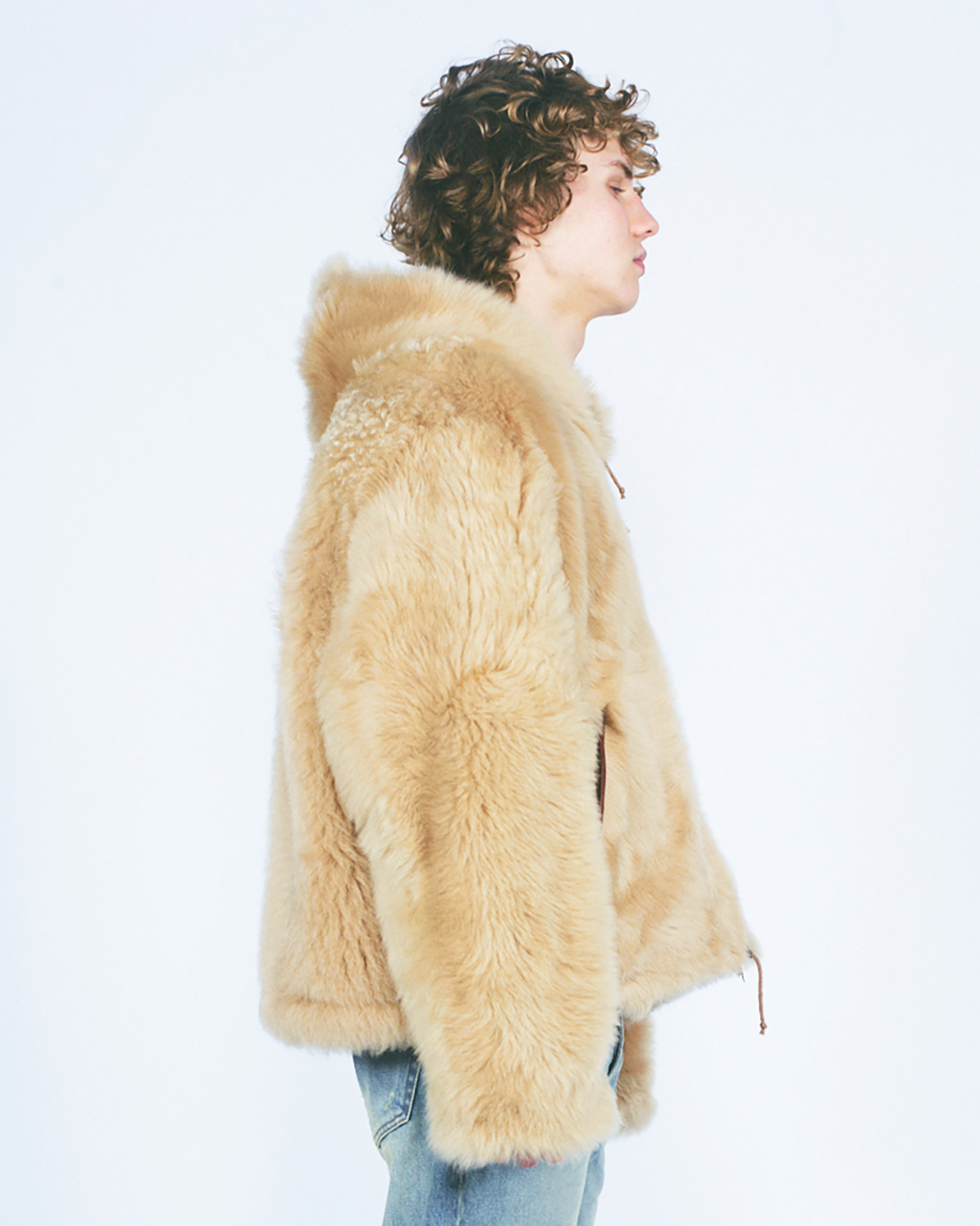 Oversized Hooded Sheepskin Jacket