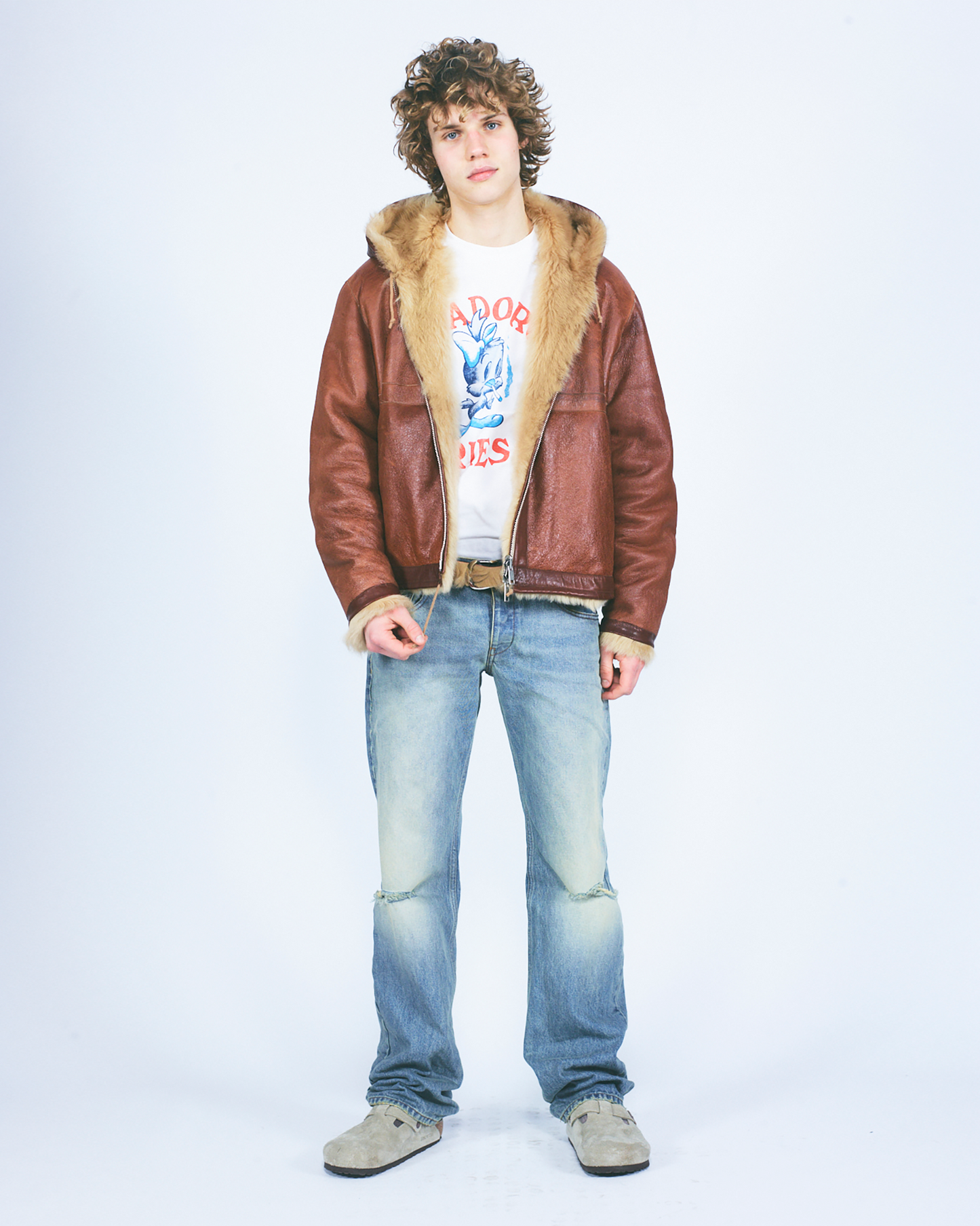 Oversized Hooded Sheepskin Jacket
