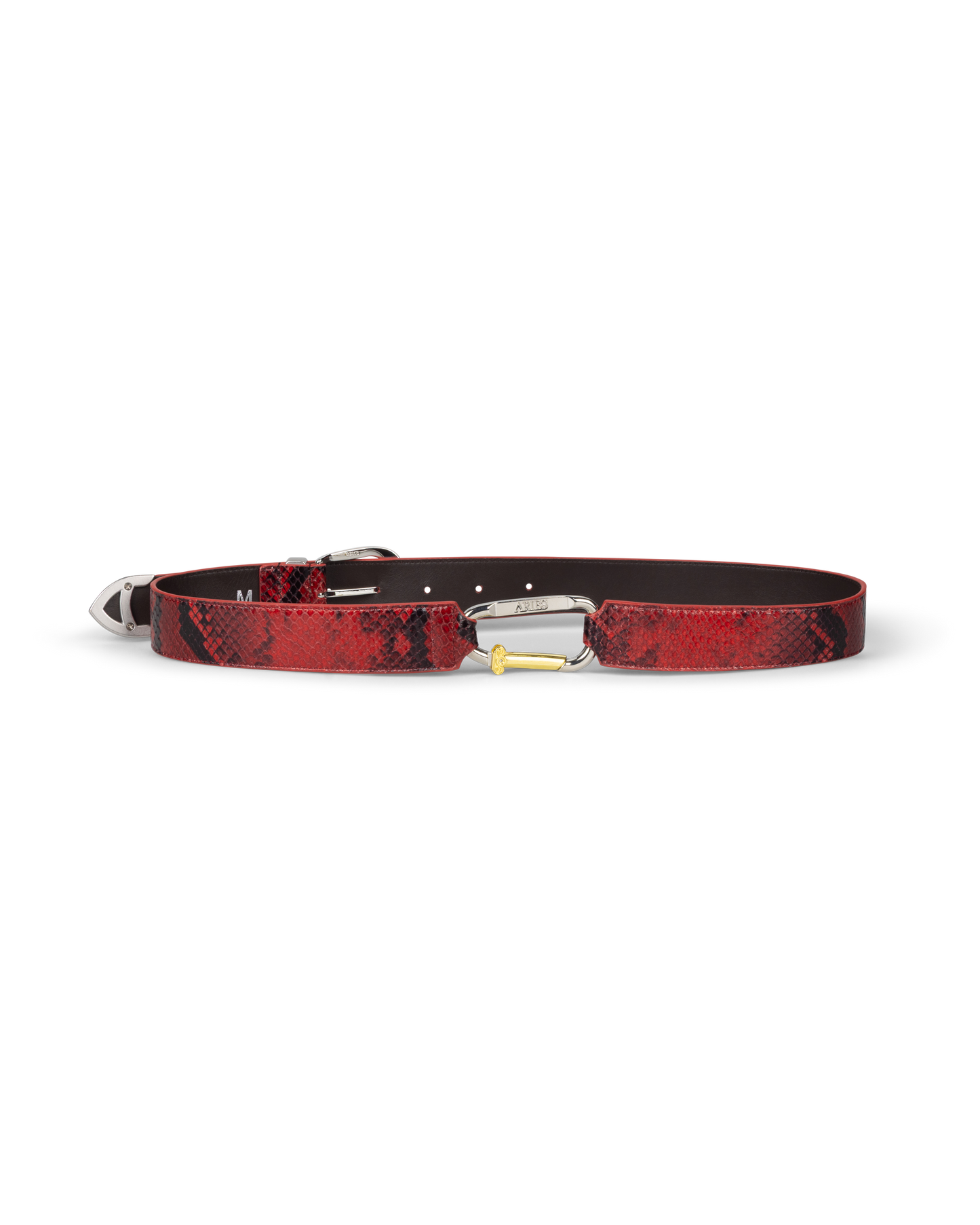 Snake Print Leather Mazzo Belt