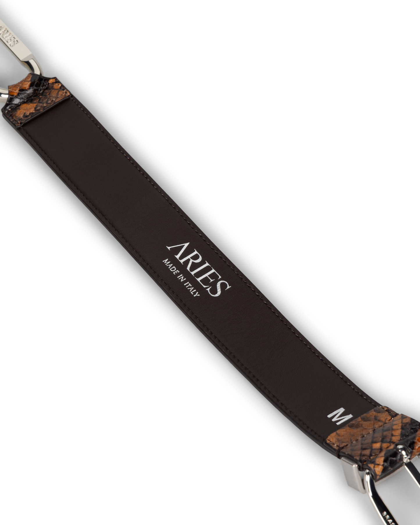 Patchwork Snake Print Leather Mazzo Belt