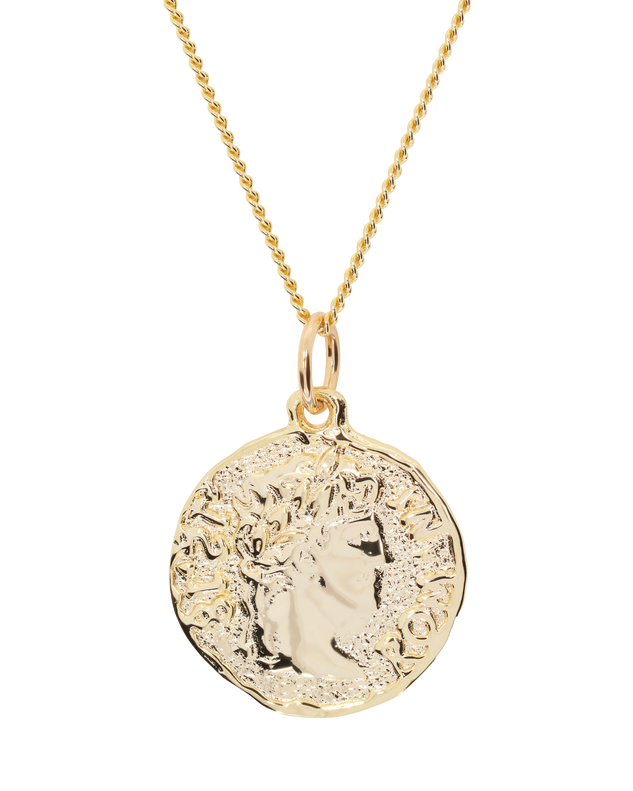 Chain Necklace With Roman Coin Pendant