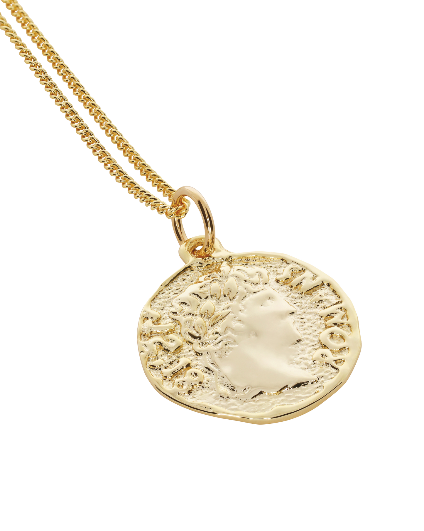 Chain Necklace With Roman Coin Pendant