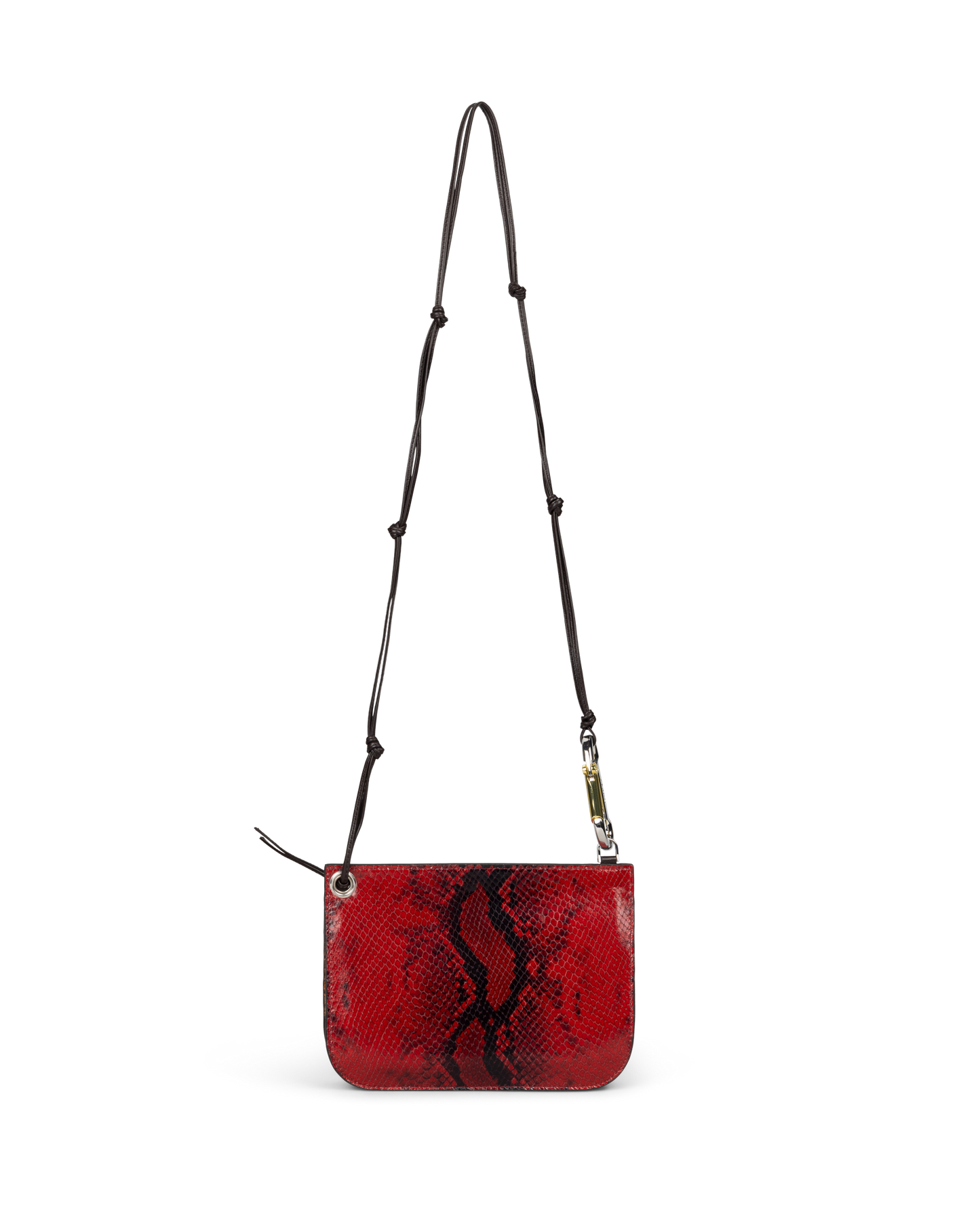 Patchwork Snake Print Leather Bobby Bag
