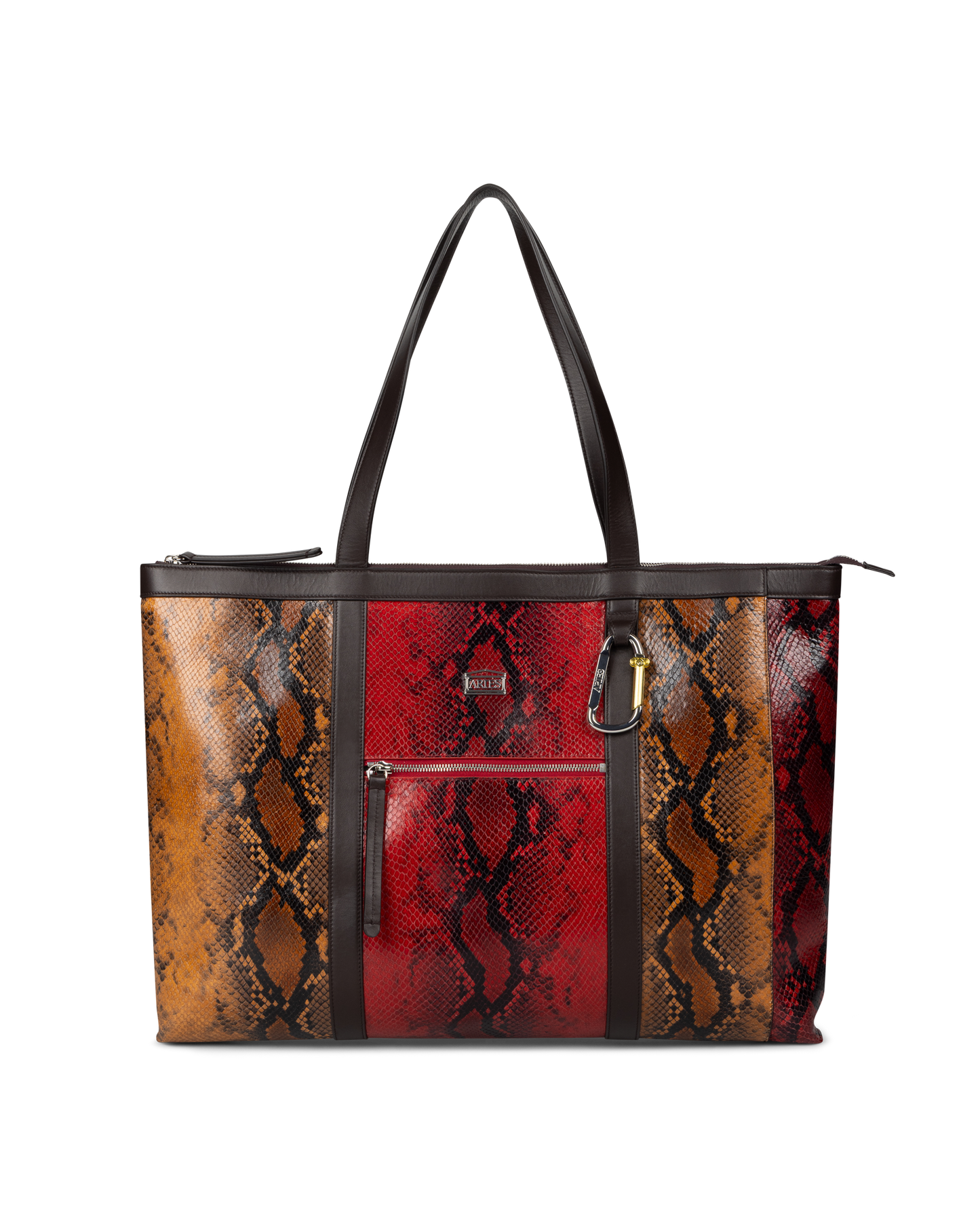 Patchwork Snake Print Leather Niner Shopper Bag