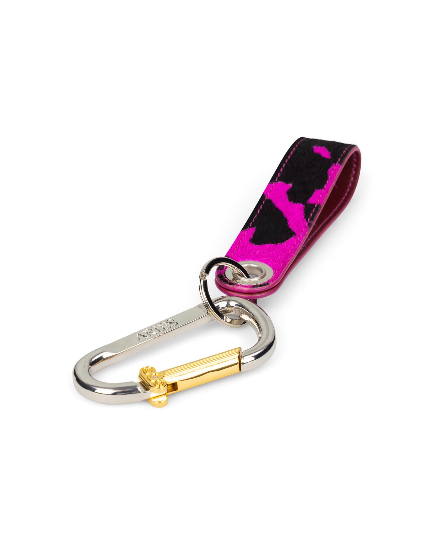 Column Carabiner Cow Print Pony Keychain