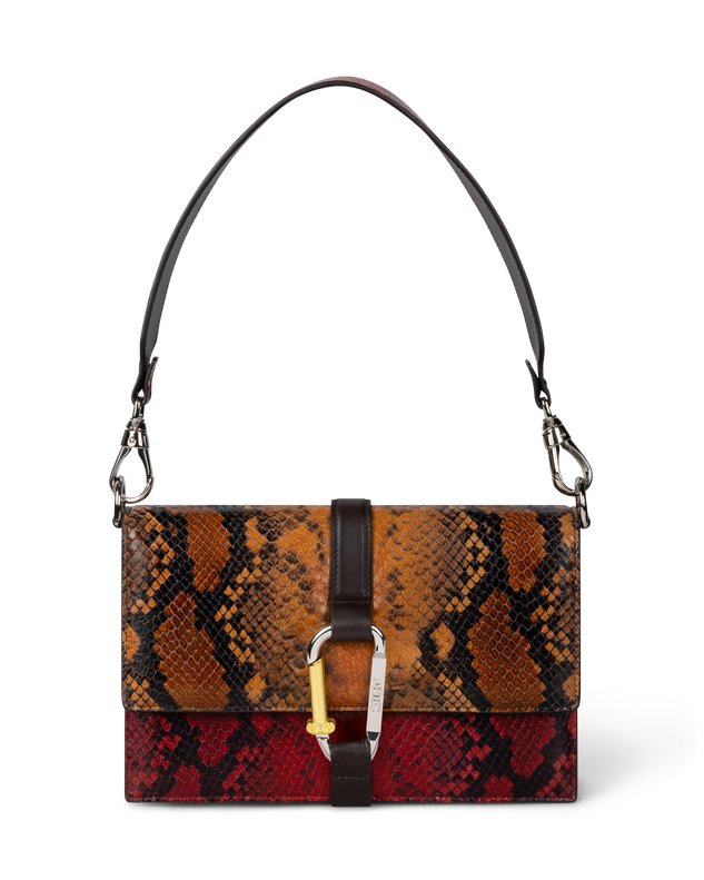 Patchwork Snake Print Leather Kasper Bag
