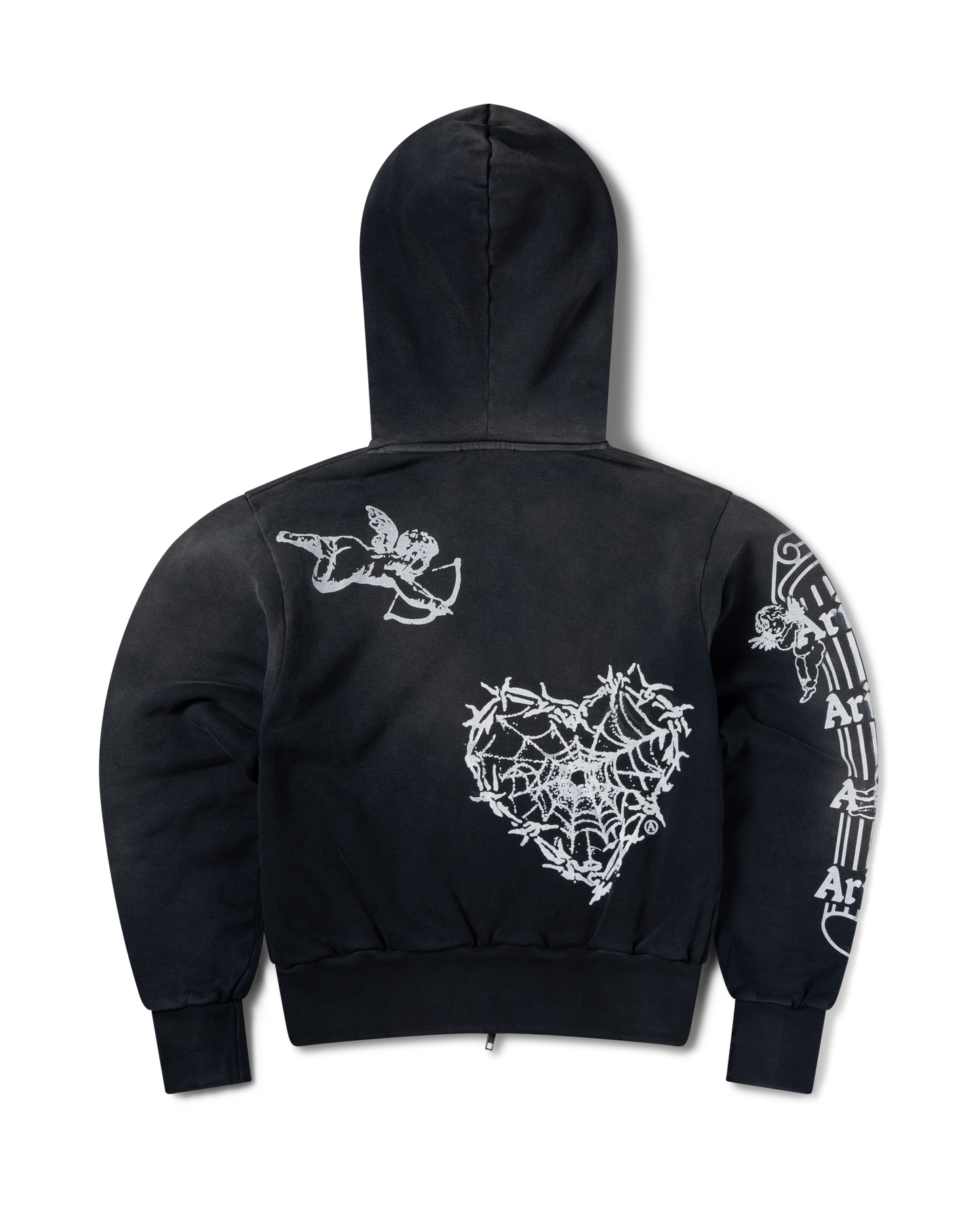 Premium Aged Cherub Column Zip Hoodie