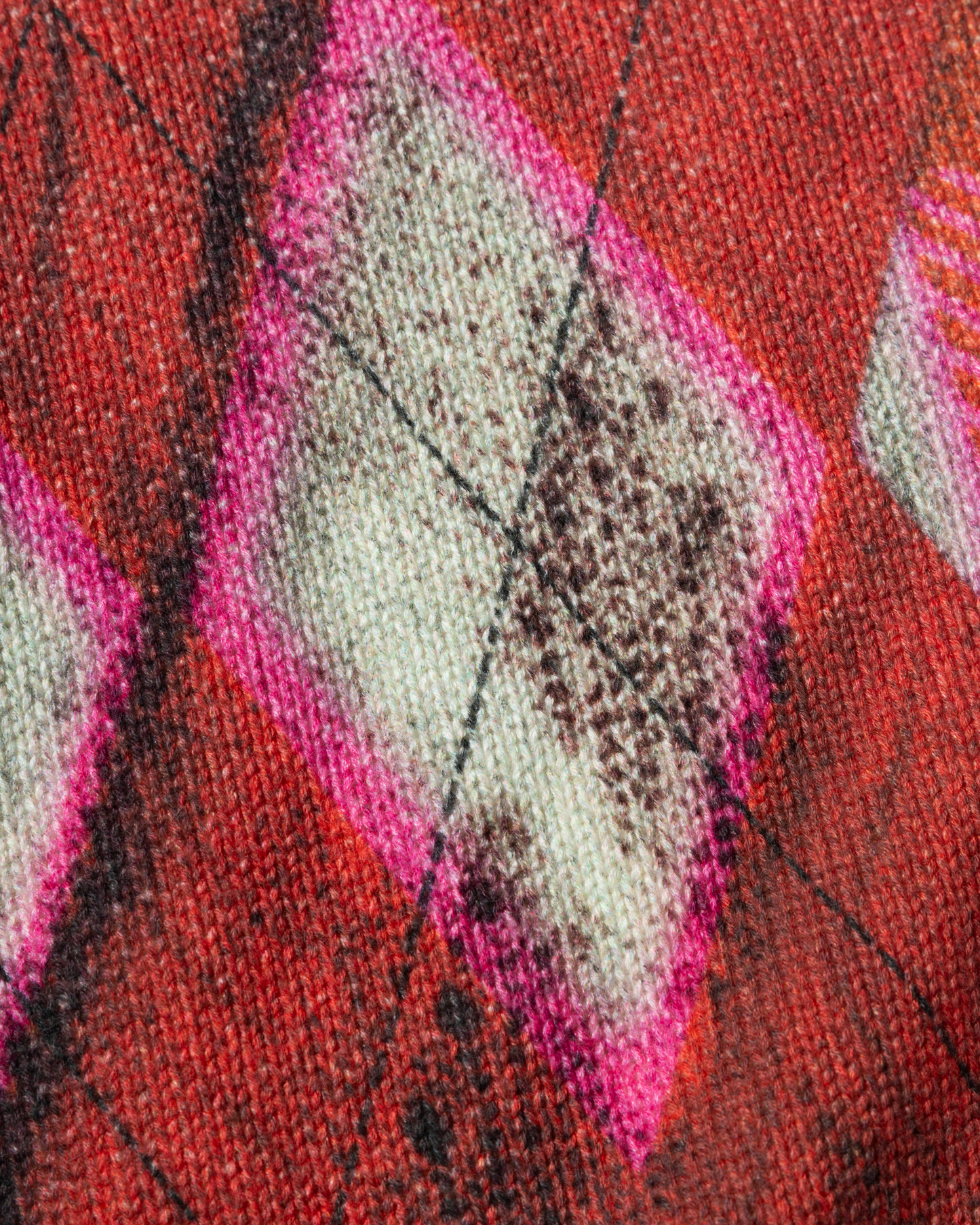 Digi Patchwork V Neck Knit