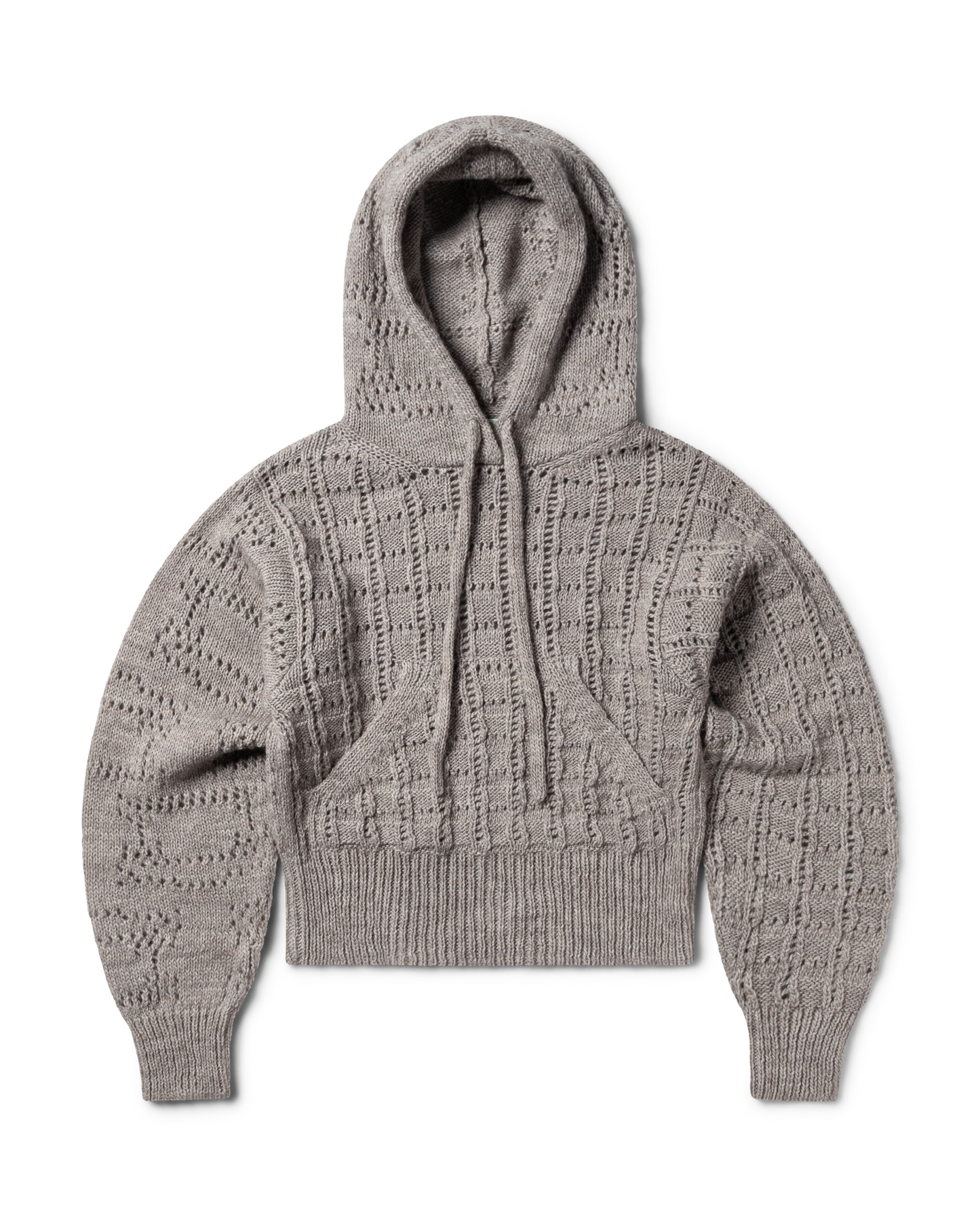Pointelle Temple Patchwork Hoodie