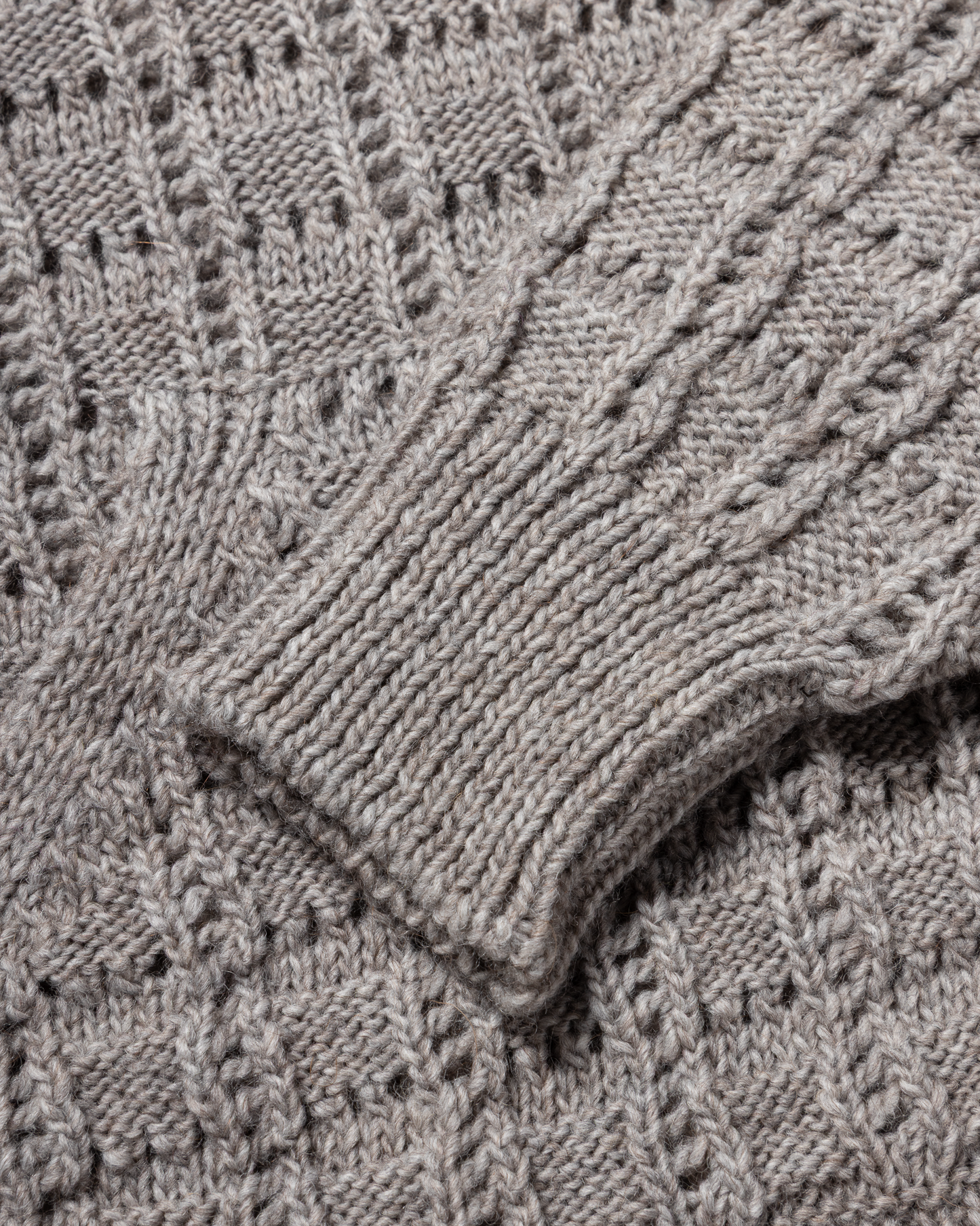 Pointelle Temple Patchwork Hoodie