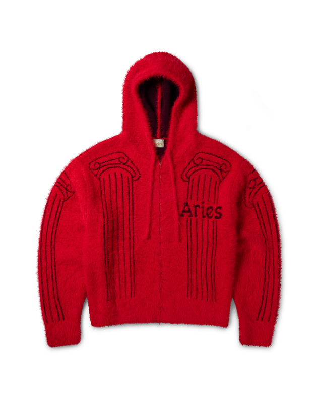 Fluffy Column Chenille Reversible Zip Thru Hoodie
