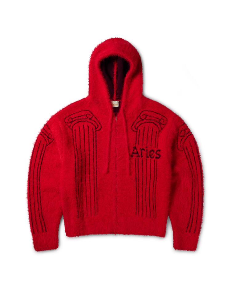 Fluffy Column Chenille Reversible Zip Thru Hoodie