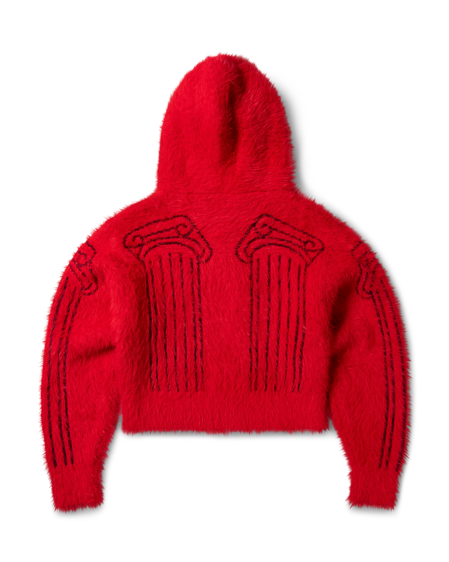 Fluffy Column Chenille Reversible Zip Thru Hoodie
