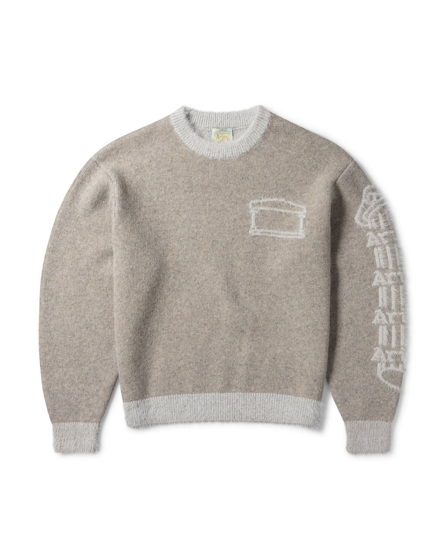 Fluffy Column Chenille Crew Neck