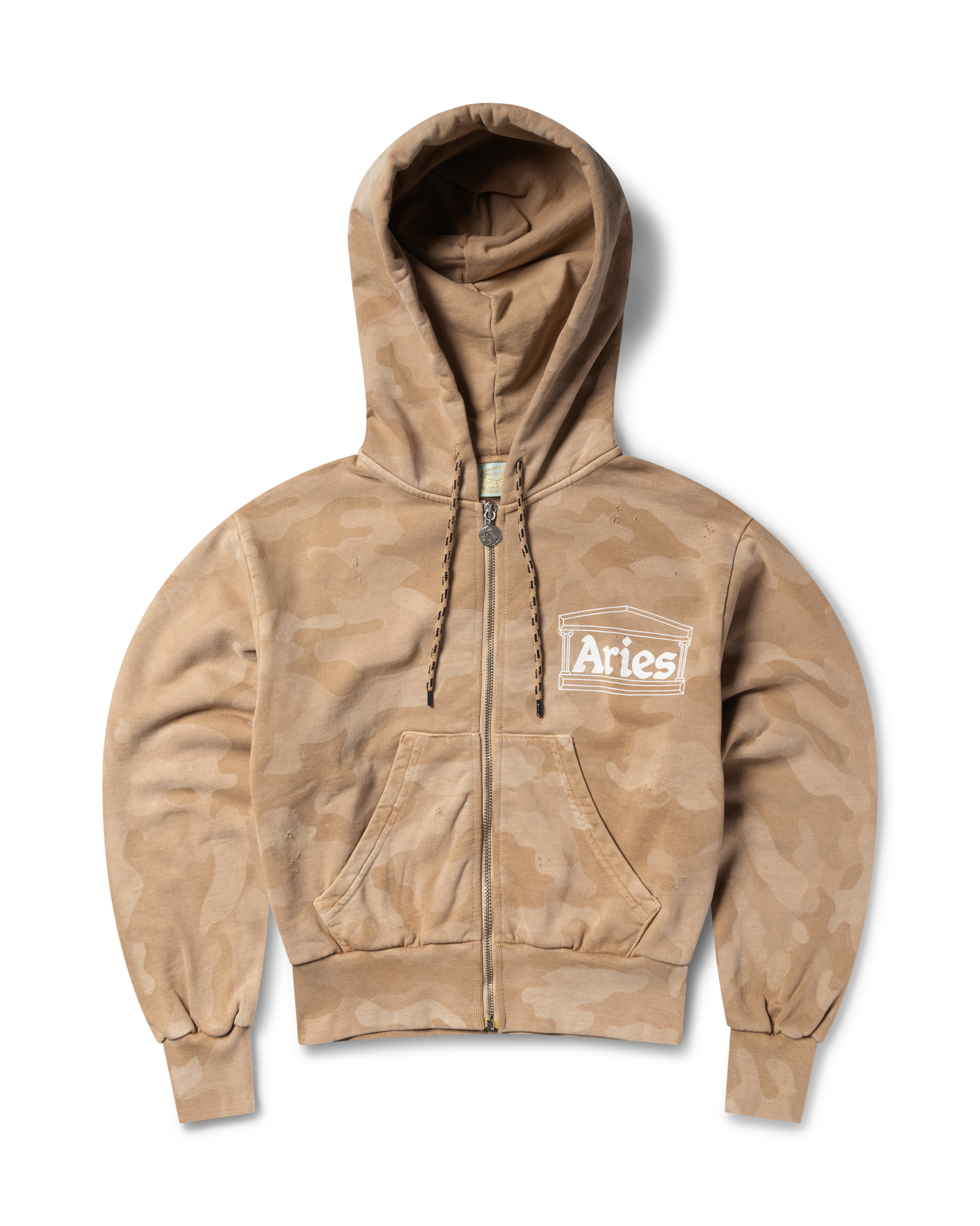 Aged Temple Camo Zip Through Hoodie