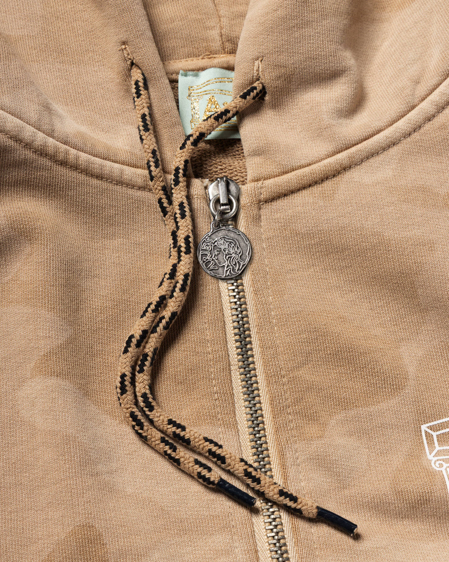 Aged Temple Camo Zip Through Hoodie