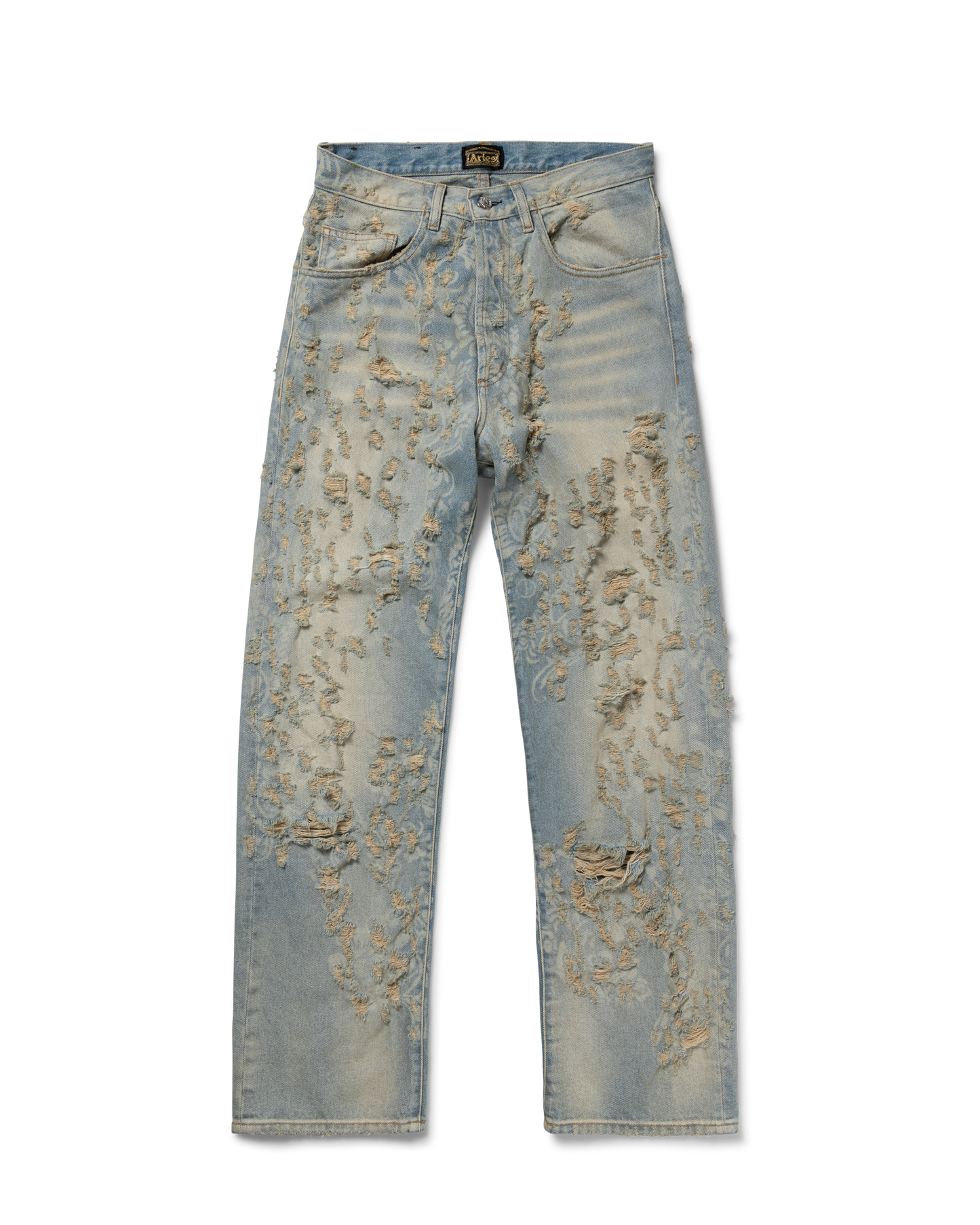 Destroyed Lace Batten Jeans