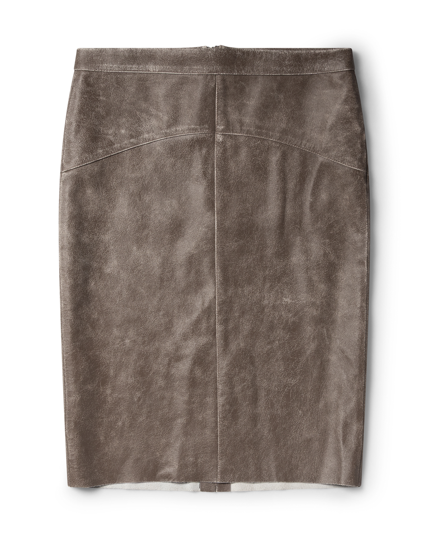 Distressed Leather Pencil Skirt