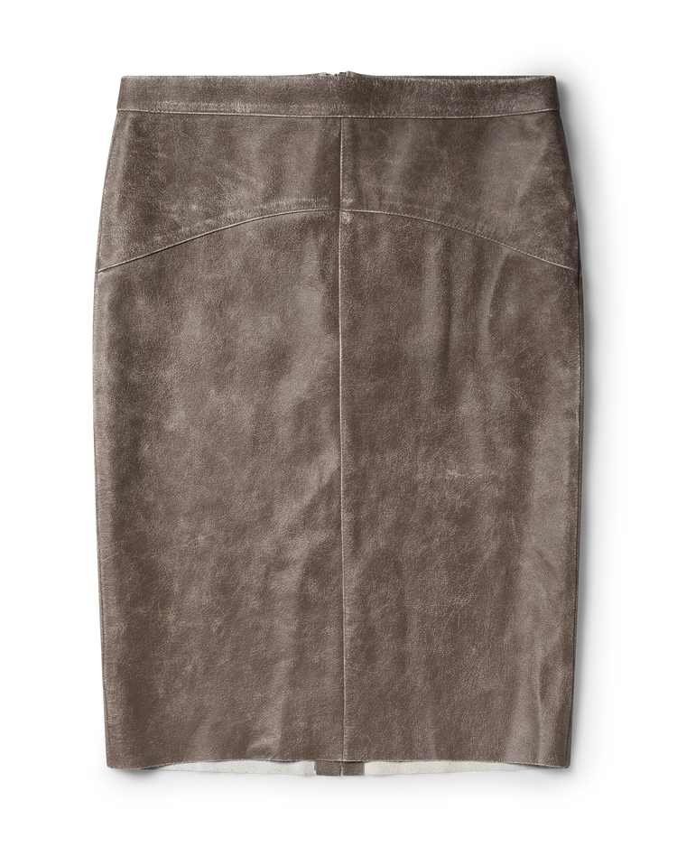 Distressed Leather Pencil Skirt