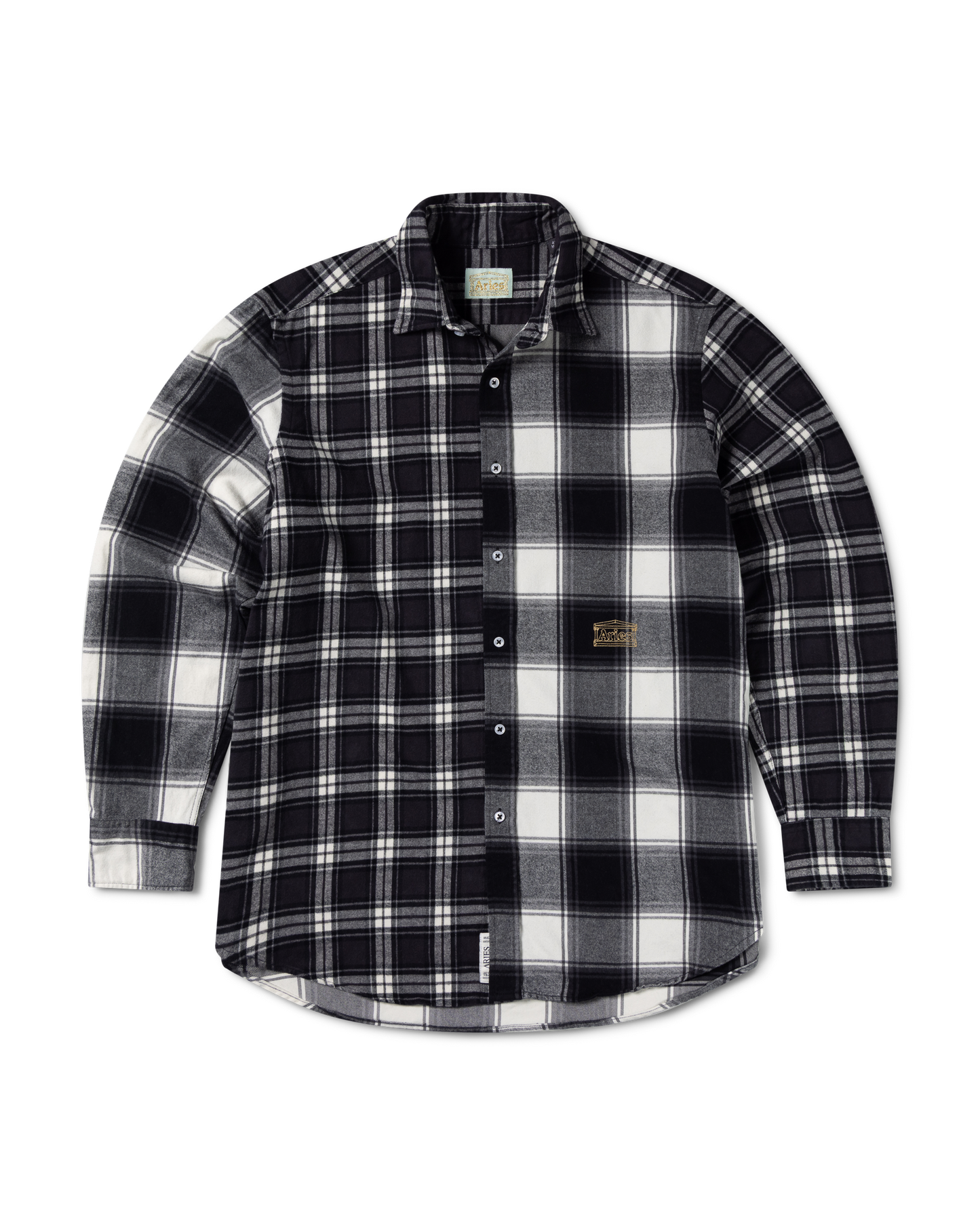 Brushed Flannel Patchwork LS Shirt