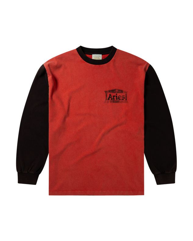Aged Colour Block Ancient Temple LS Tee