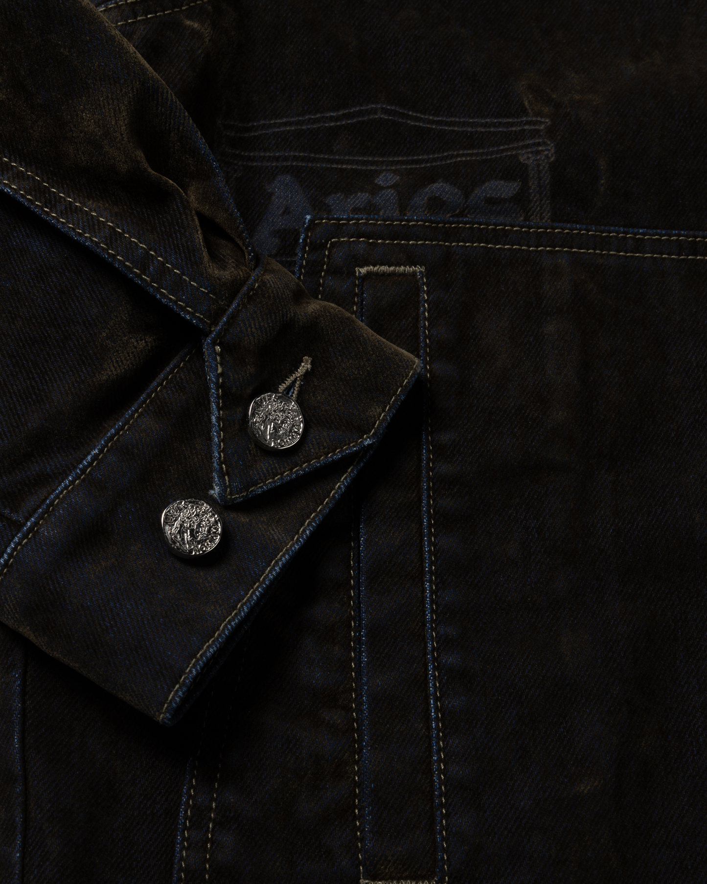 Worn Flock Denim Car Coat