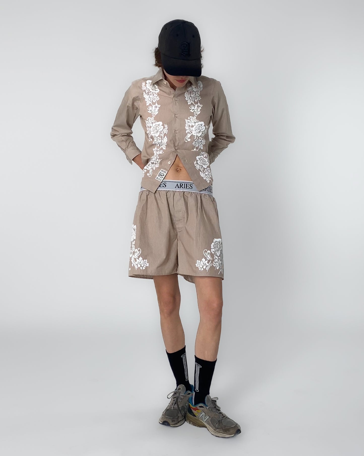 Lace Overprinted Poplin Shirt