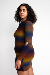 Boucle Space Dye Holey Knit Dress