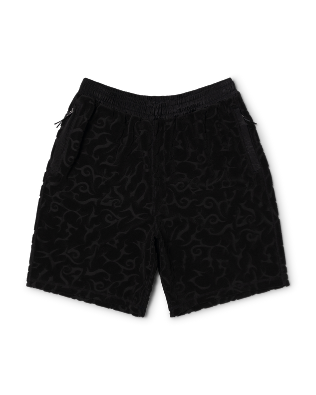puma x aries tribal jacquard towelling shorts