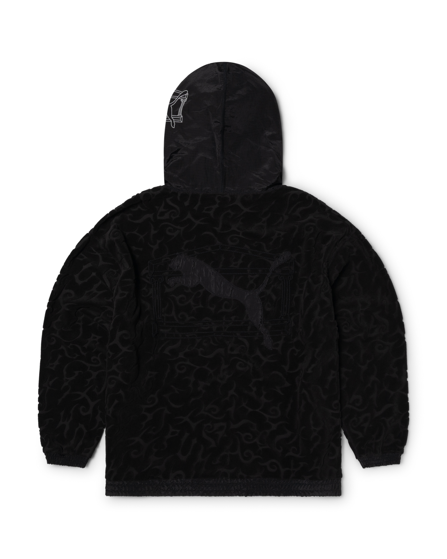puma x aries tribal jacquard towelling hoodie