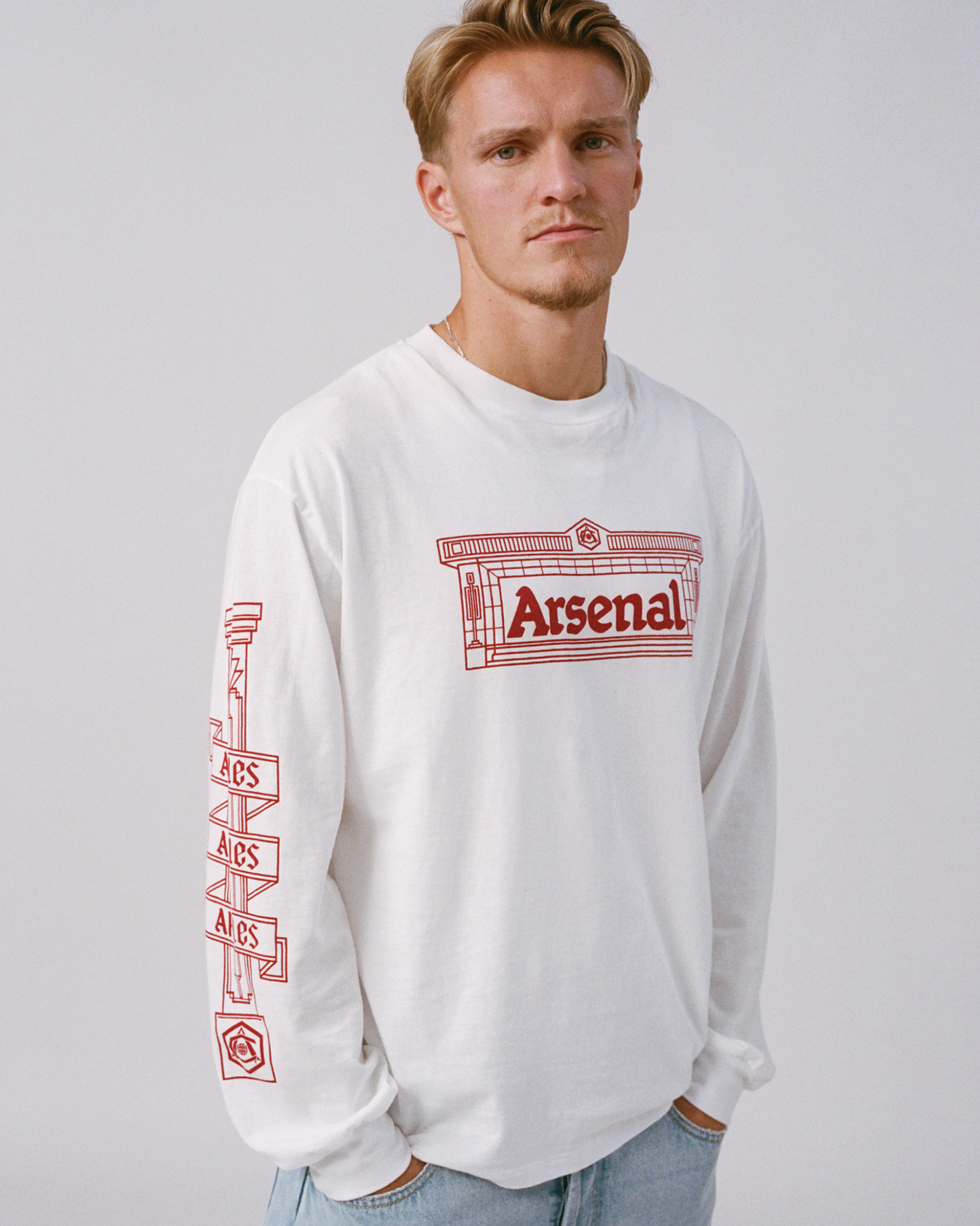 Arsenal X Aries Highbury Temple LS Tee