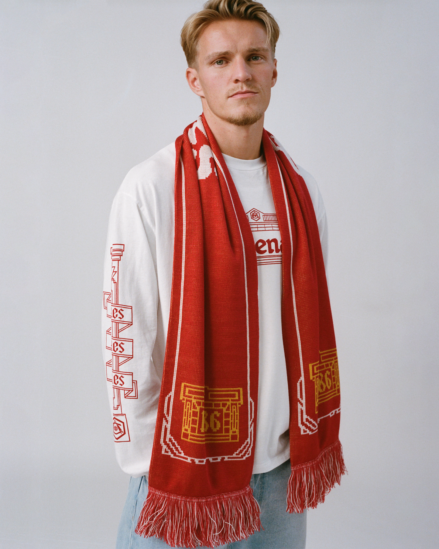 Arsenal X Aries Column Logo Scarf