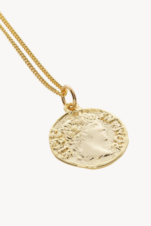 Chain Necklace With Roman Coin Pendant