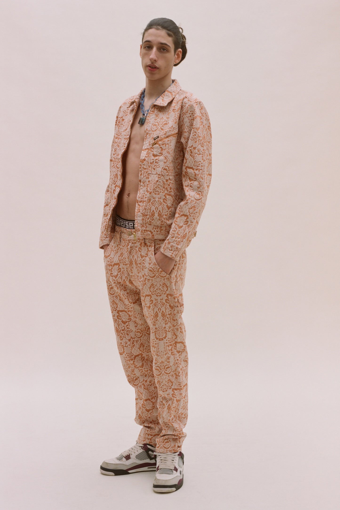 Denim Floral Carpenter Jean