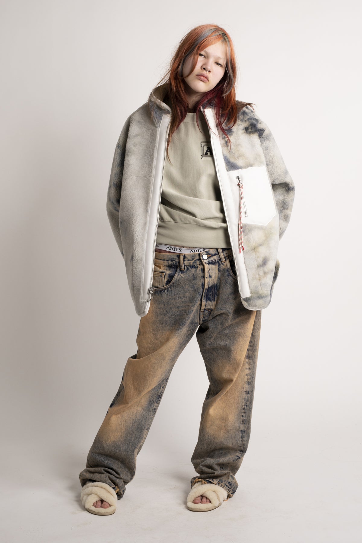 Tie Dye Sheepskin Jacket