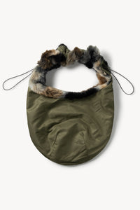 Fur/Nylon Reversible Cave Bag