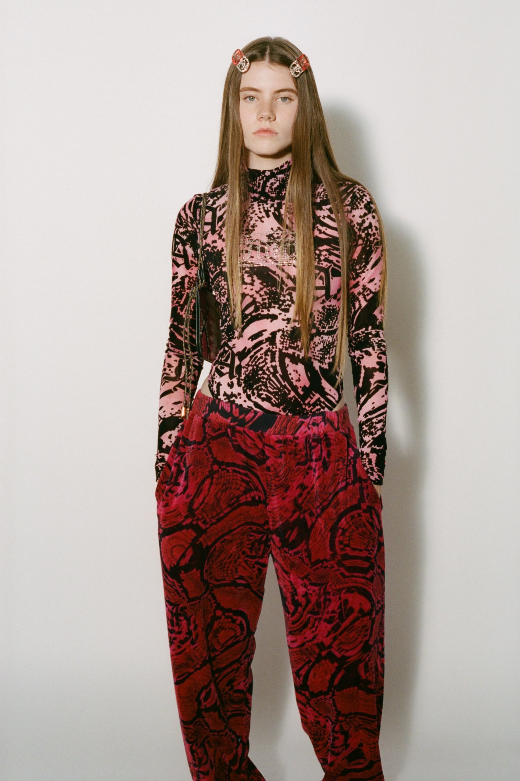 Load image into Gallery viewer, Aries x Juicy Couture Psysnake Flocked Mesh Bodysuit