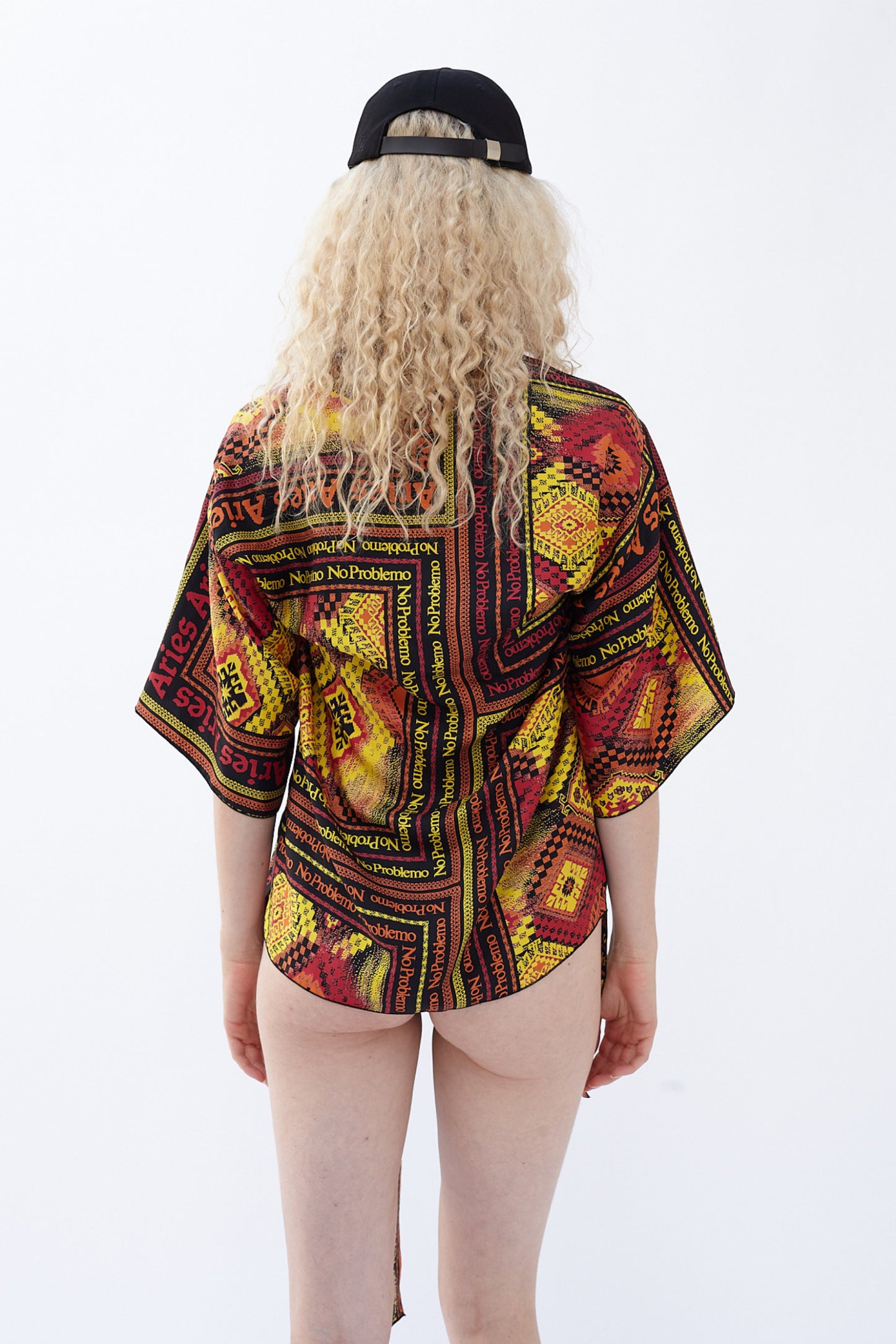 Scarf Print Silk Kimono