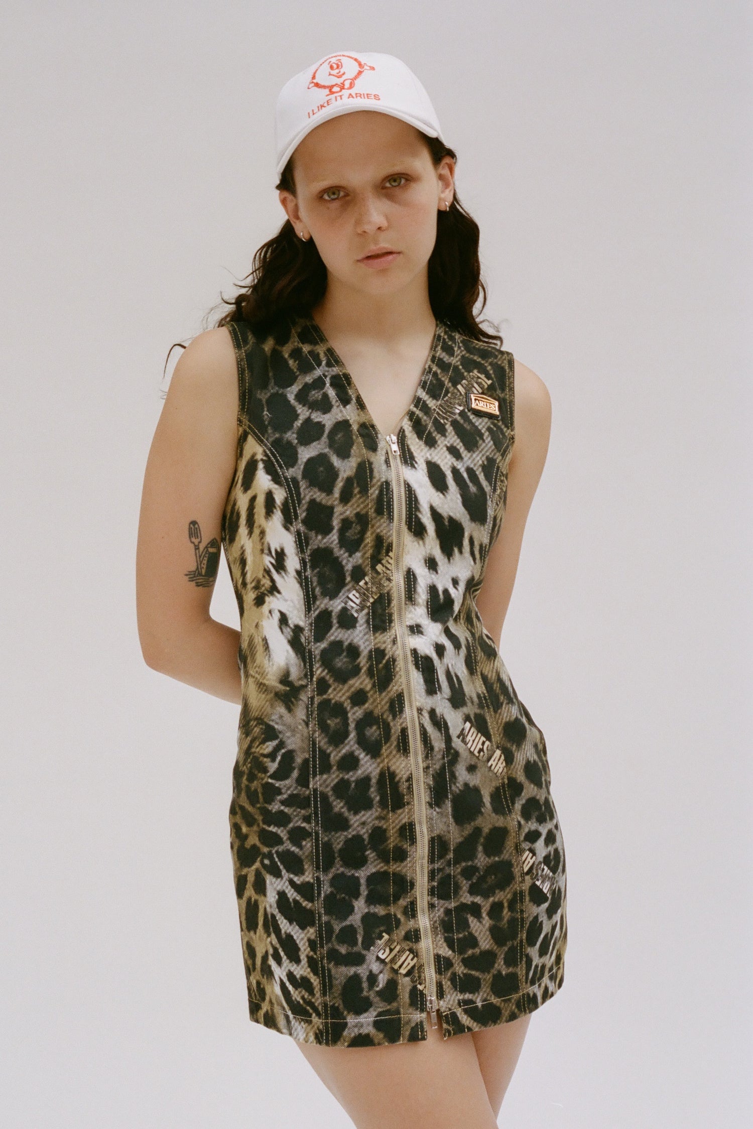 Load image into Gallery viewer, Leopard Denim Mini Dress