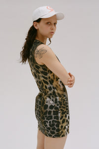 Leopard Denim Mini Dress