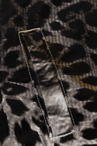 Leopard Zip Through Denim Jacket