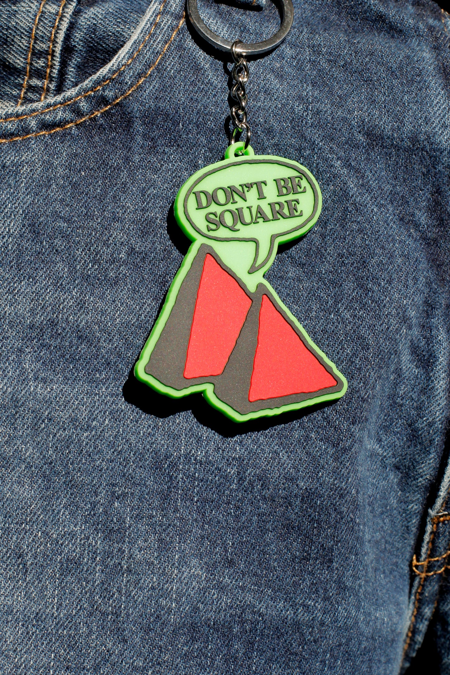 Don't Be Square PVC Keyring